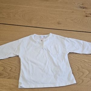 Zara Kids White Long Sleeve Tee